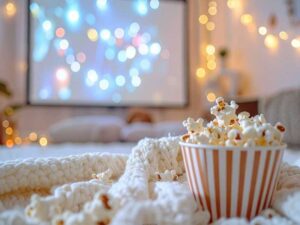 Cozy-blanket-setup-for-movie-night