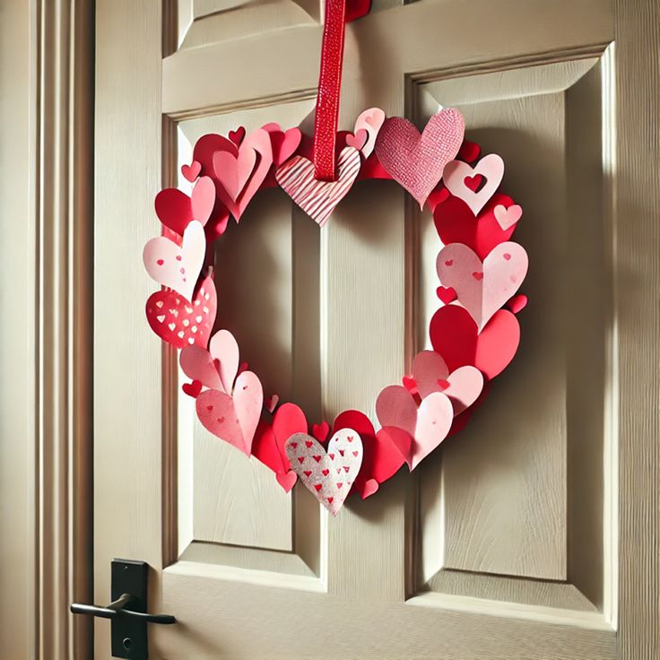 DIY-paper-heart-wreath