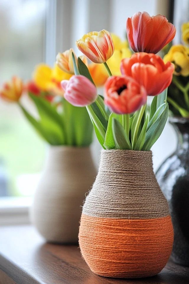 Fabric-wrapped-vases