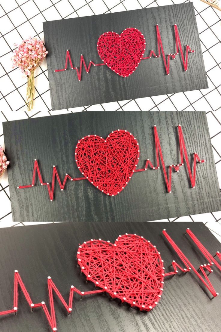 Heart-shaped-string-art