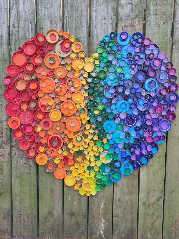 Bottle-cap-or-recycled material mosaic