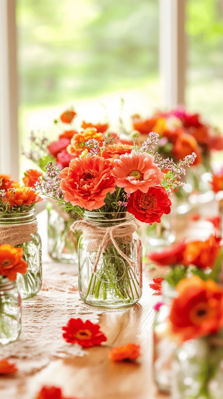 Color-themed-centerpiece-using-one-spring-hue.