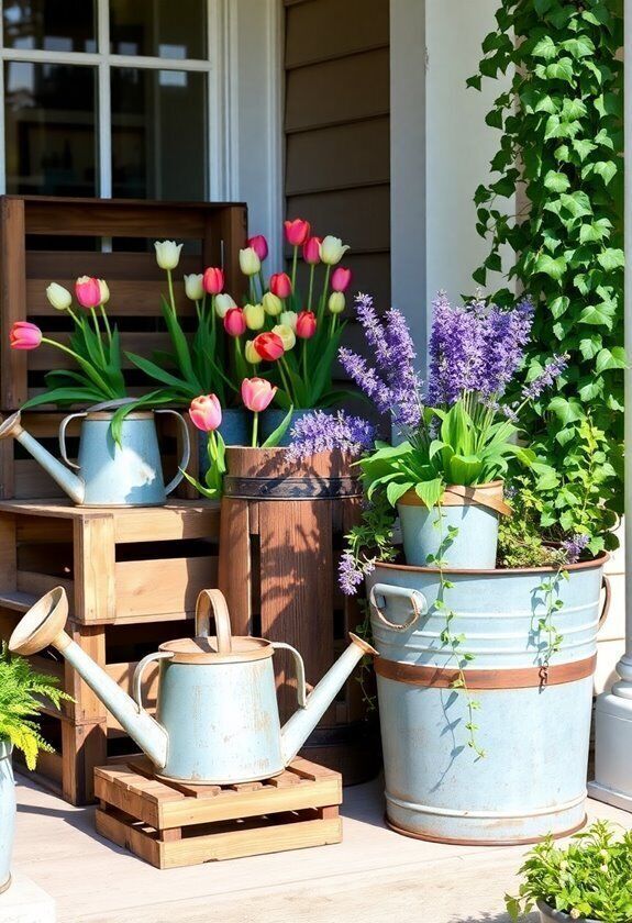 Decorative-Watering-Cans-with-Flowers