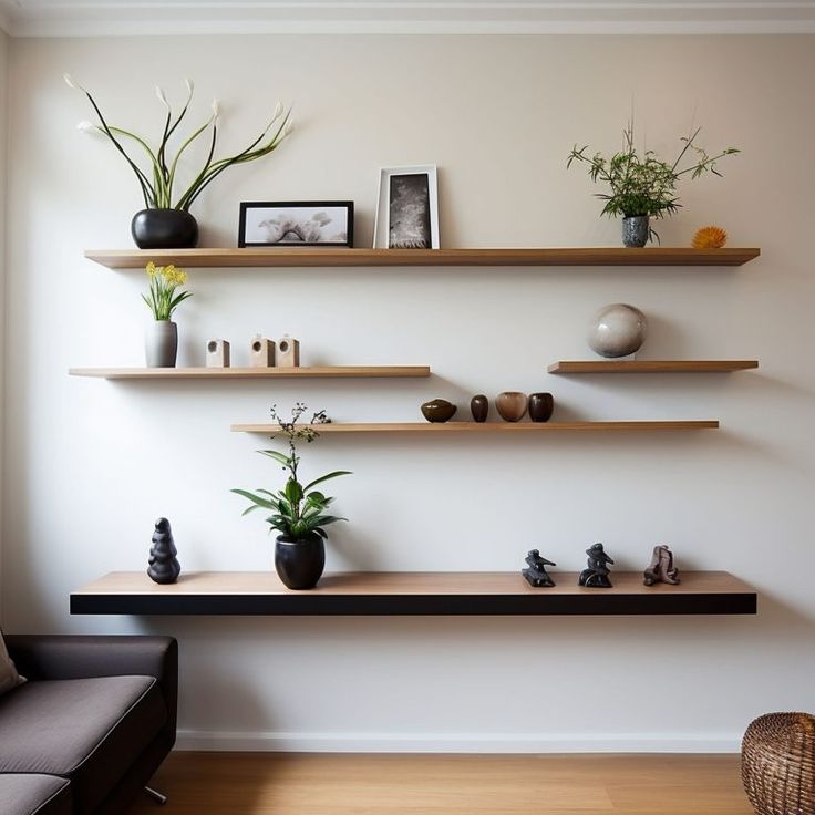 Floating-Shelves-Styled-with-Art-and-Decor-DIY-Wall-Art