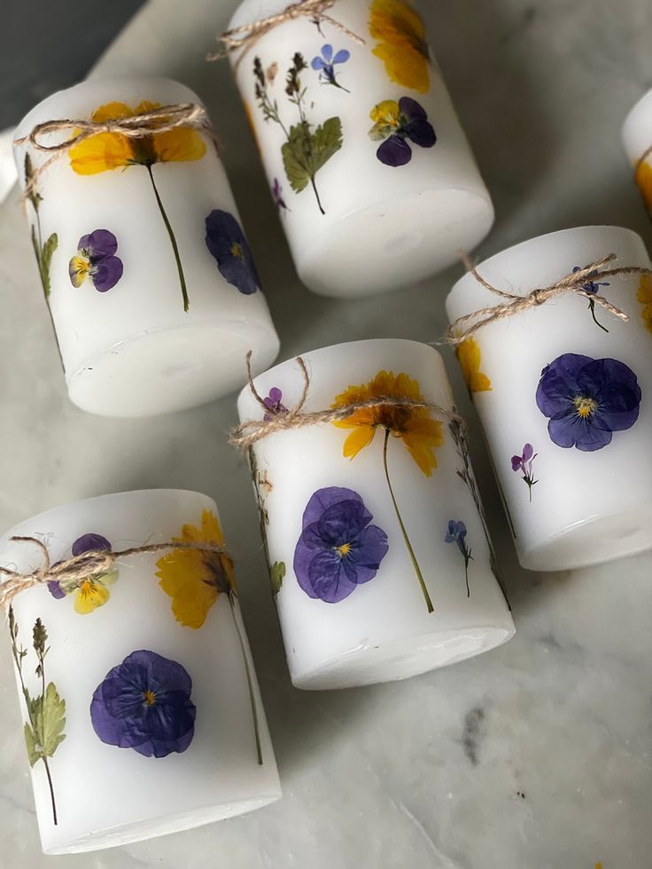 Floral-scented-homemade-candles-spring-crafts-for-adults