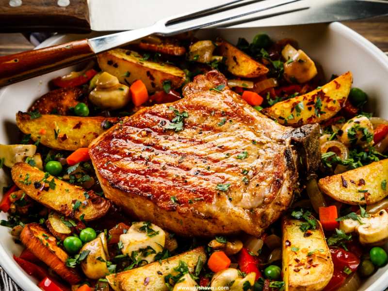 Grilled-Pork-Chops-with-Roasted-Vegetables