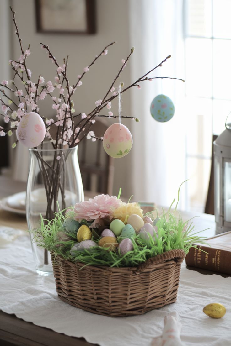 Hand-painted-Easter-egg-centerpieces