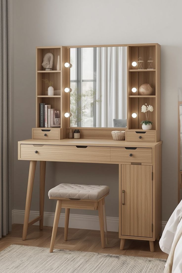 Natural-Wood-Vanity-Makeup-Vanity-Ideas