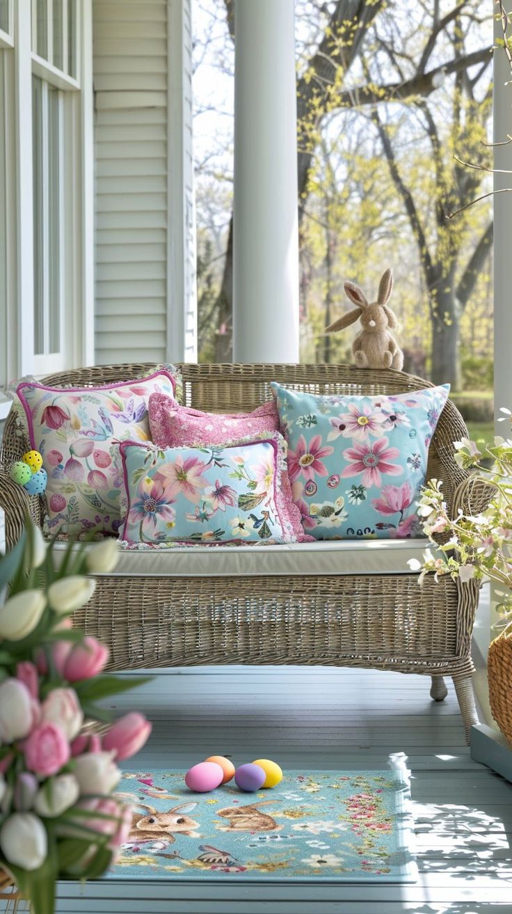 Pastel-Pillows-on-Benches