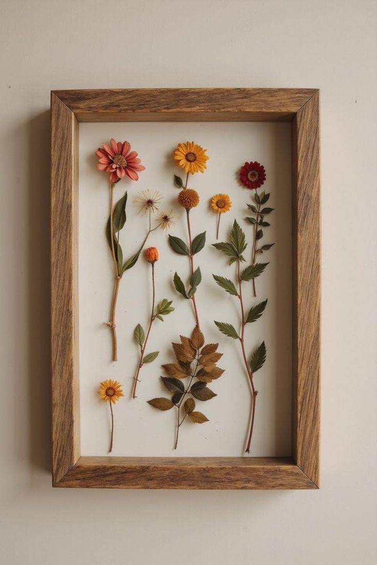 Pressed-flower-wall-art-spring-crafts-for-adults