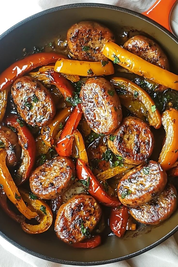 Quick-Sausage-and-Pepper-Skillet