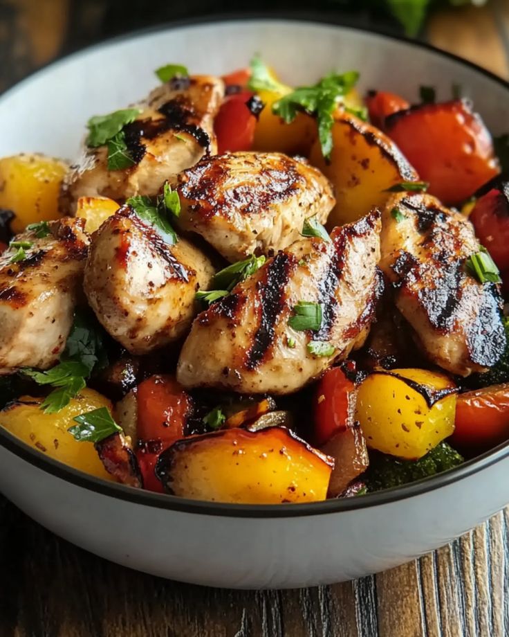 Roasted-Veggie-and-Grilled-Chicken-Bowls