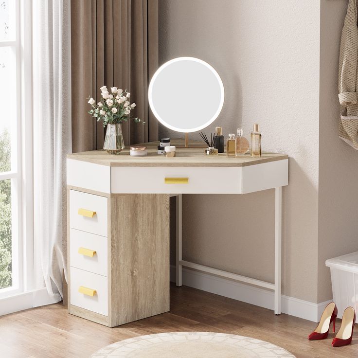 Small-Space-Corner-Makeup-Vanity-Ideas