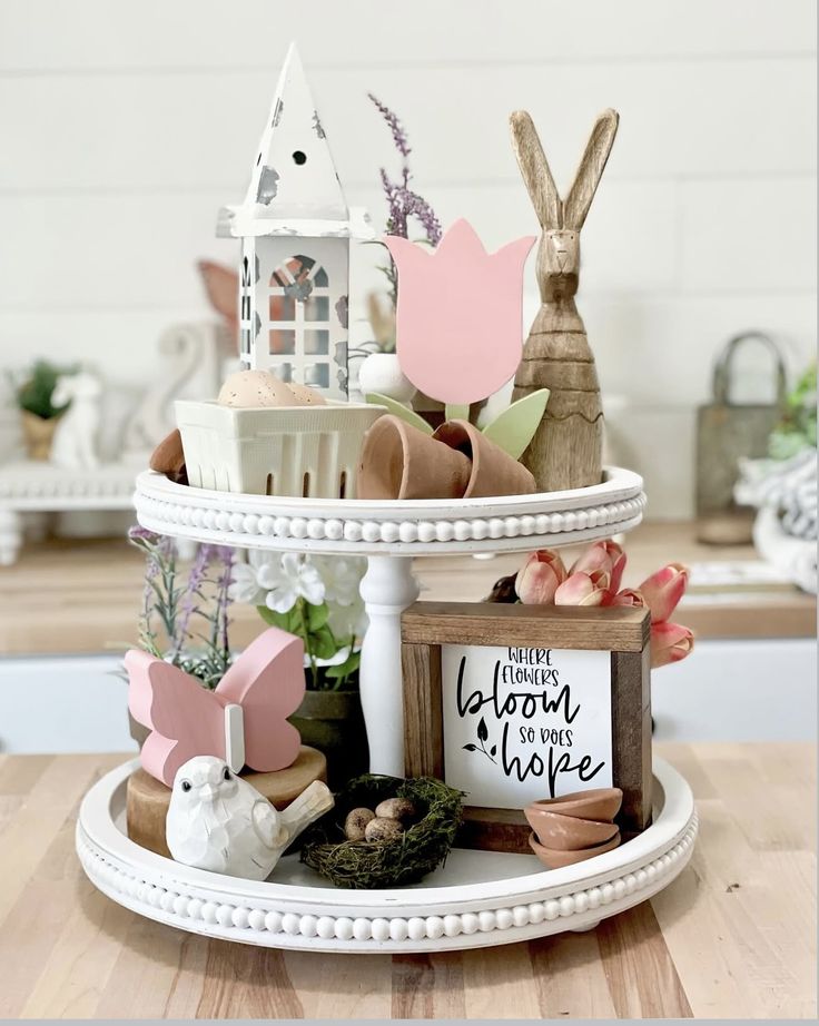 Tiered-tray-styled-with-spring-accents-spring-table-centerpiece-ideas