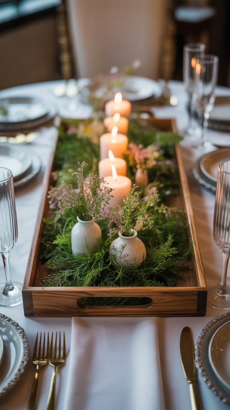 Wooden-tray-with-candles-and-greenery.