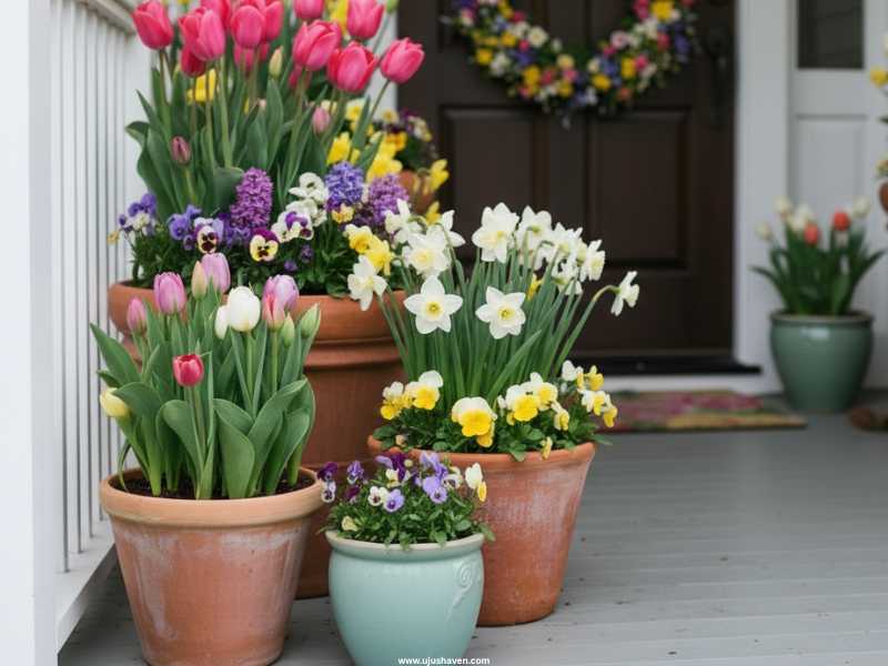 Add-Potted-Spring-Flowers-in-Colorful-Planters.