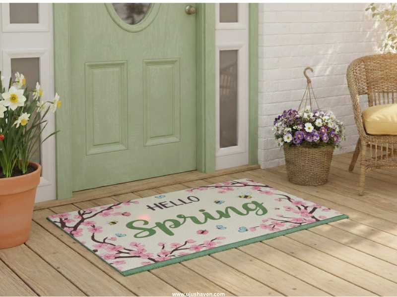 Add-a-Welcome-Mat-with-Cheerful-Spring-Motifs.