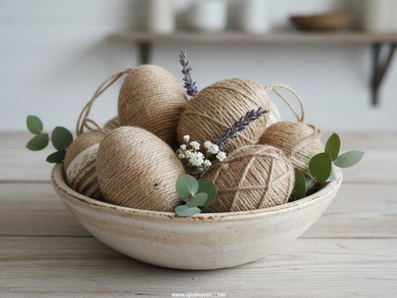 DIY-Twine-Wrapped-Easter-Eggs-Farmhouse-Easter-Decorations
