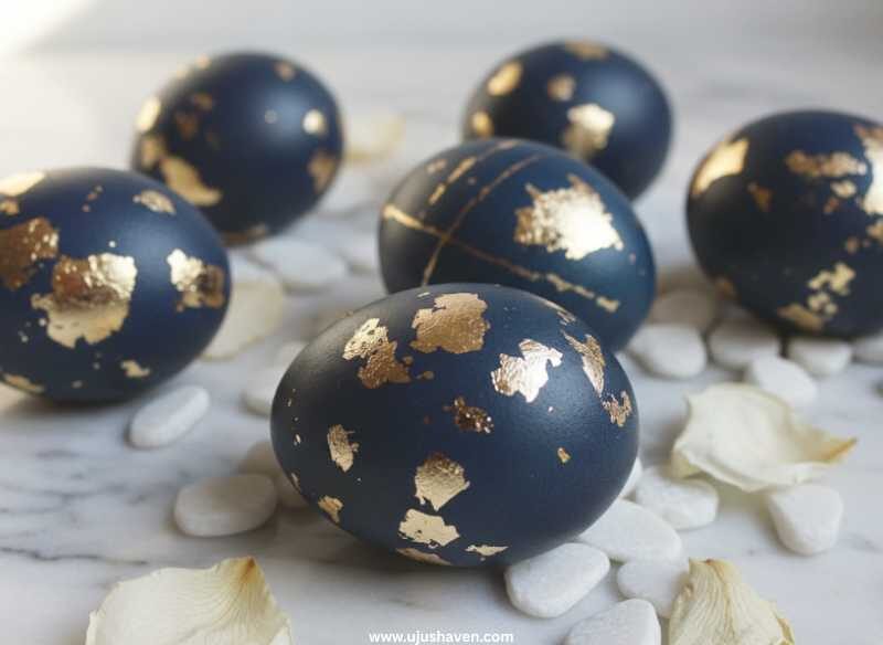 Deep-navy-eggs-with-gold-foil-accents