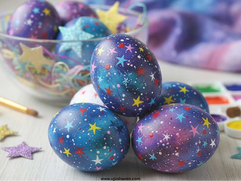 Galaxy-eggs-with-splattered-stars-Easter-Egg-Painting-Ideas