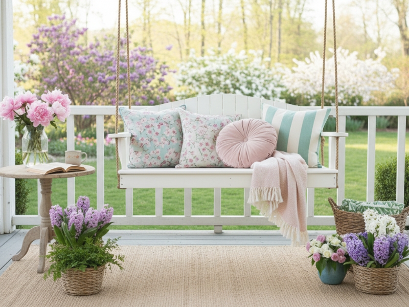 Include-a-Small-Bench-or-Swing-with-Cozy-Pillows-Spring-Front-Porch-Decor-Ideas