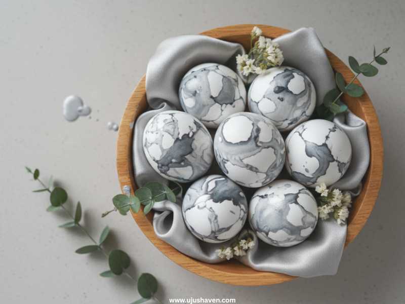 Marble-effect-eggs-in-white-and-gray-Easter-Egg-Painting-Ideas