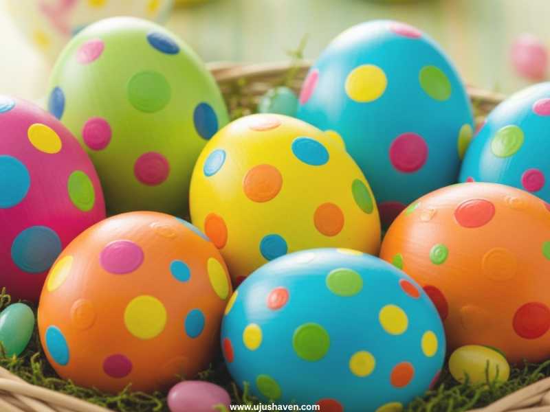 Polka-dot-eggs-in-mixed-vibrant-colors-Easter-Egg-Painting-Ideas