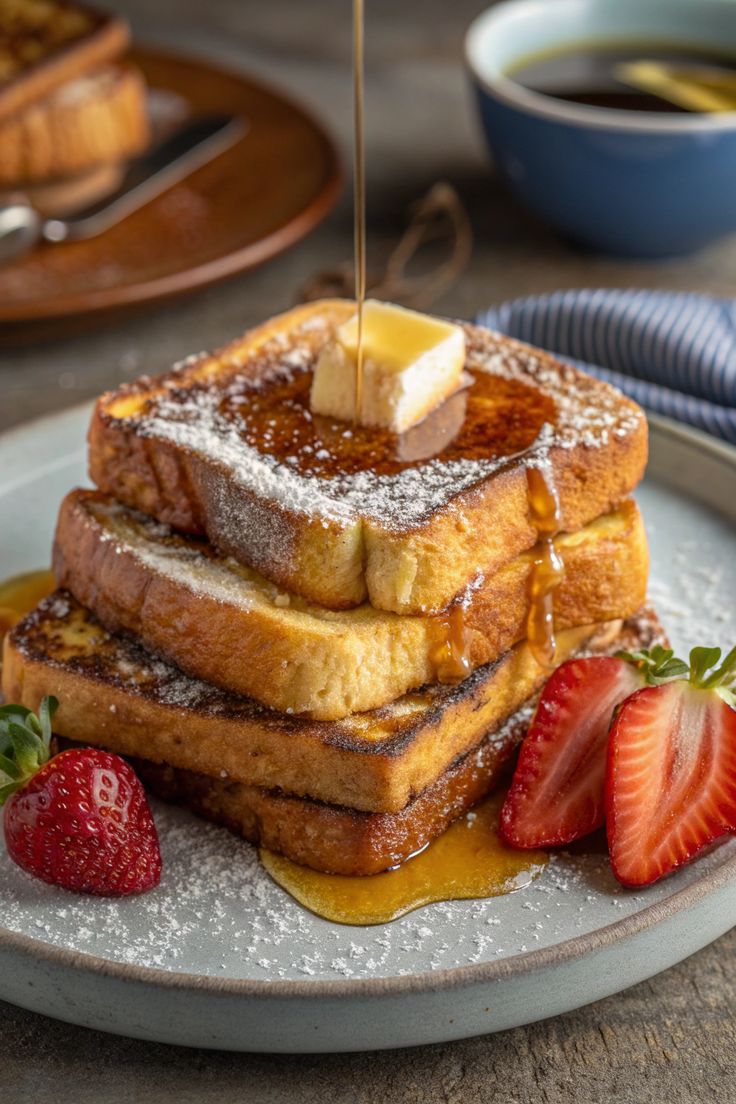 French-Toast-with-Honey-and-Powdered-Sugar