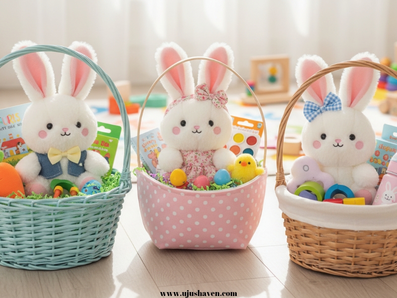 Plush-Bunny-Stuffed-Toy-Easter-Basket-Ideas-For-Toddlers.