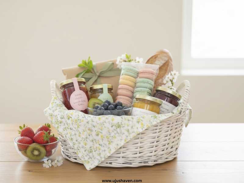 Spring-Themed-Gift-Basket-with-Fresh-Goodies-Spring-Gift