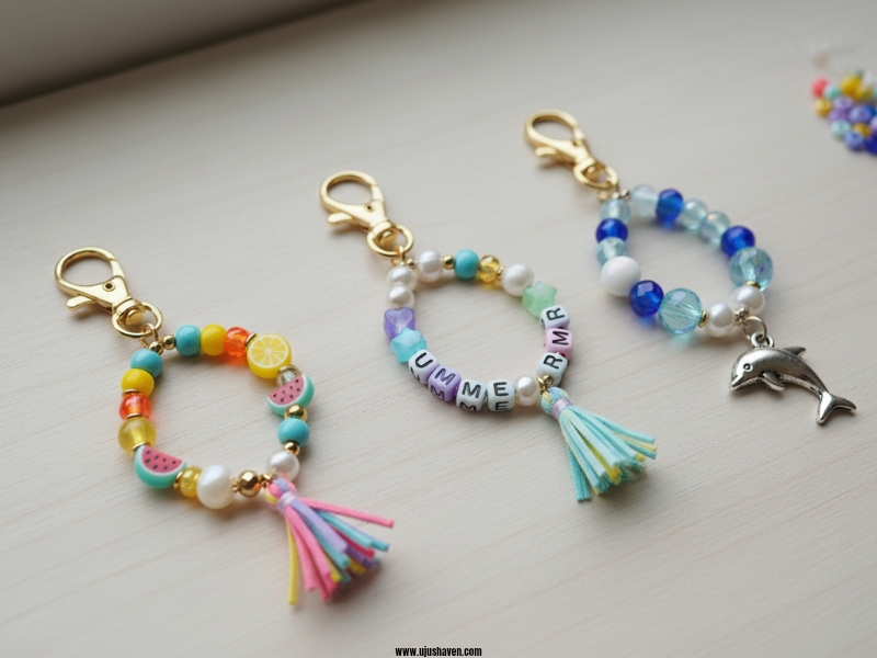 Beaded-Keychain-Charm-Summer-Crafts-for-Teens.