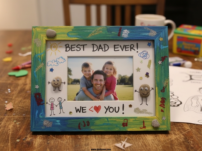 Hand-Decorated-Photo-Frame-Fathers-Day-Crafts-for-Kids