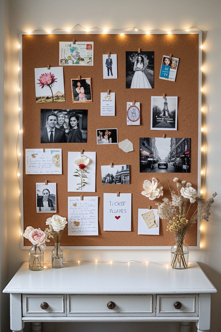 Handmade-photo-board-or-memory-wall-Decor-Ideas-for-Teen-Bedroom