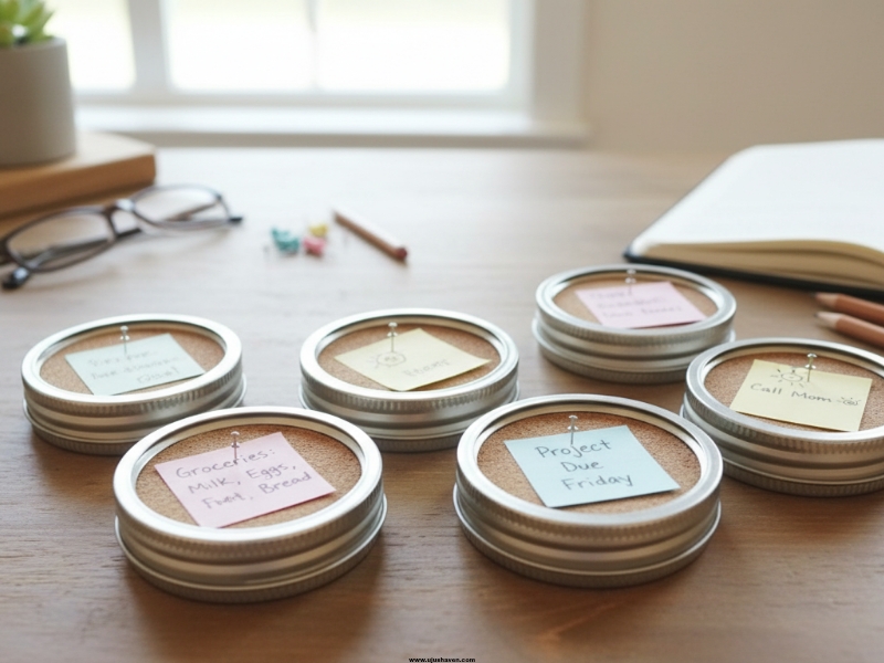 Mini-Corkboard-Mason-Jar-Craft-Lids