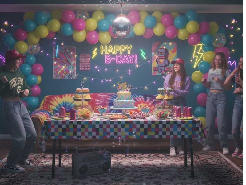 Retro-90s-Themes-for-Teenage-Birthday-Parties