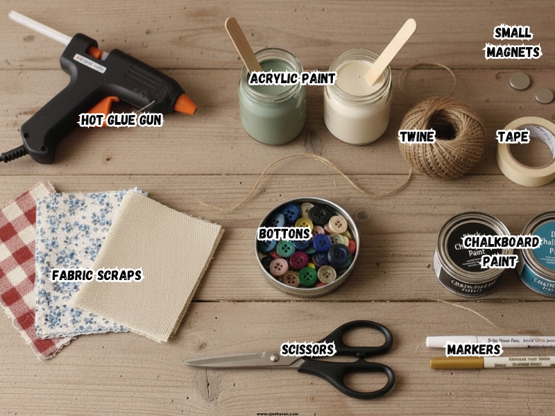 Tools-Materials-Needed-for-Mason-Jar-Craft-Lids.