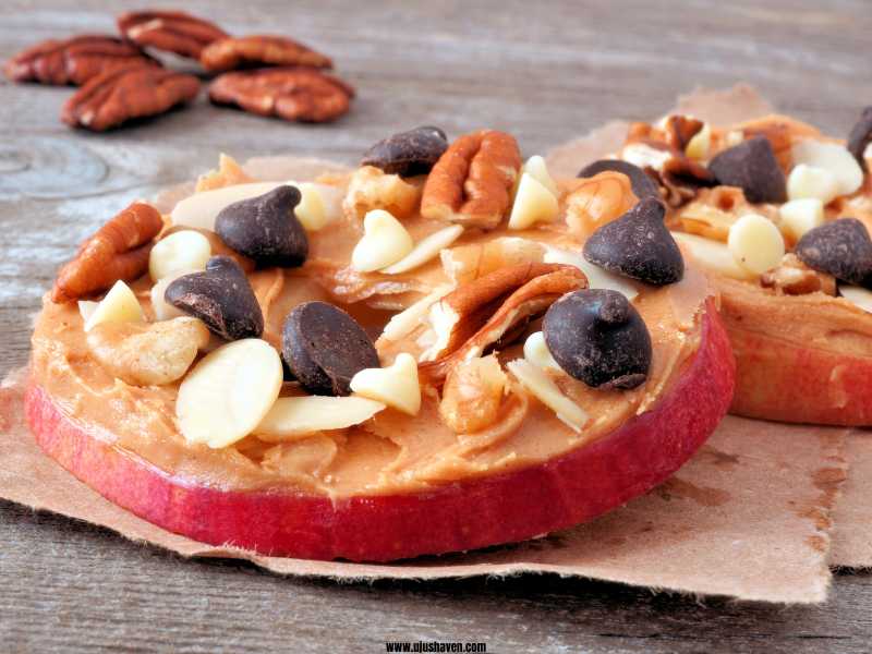 Apple-Slices-with-Almond-Butter-Chocolate-Bits.