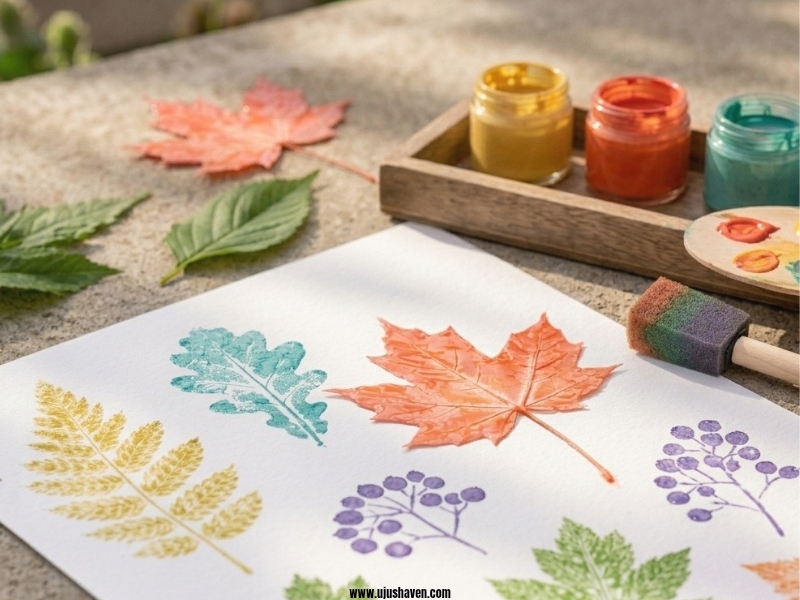 Leaf-Printing-with-Paint