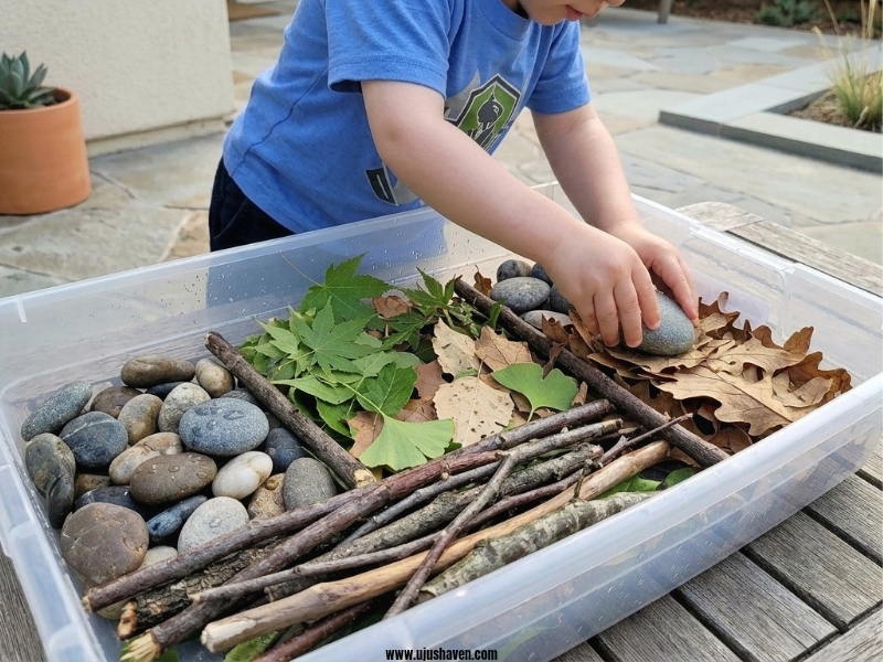 Nature-Sensory-Bin-with-Sticks-Stones-Leaves.