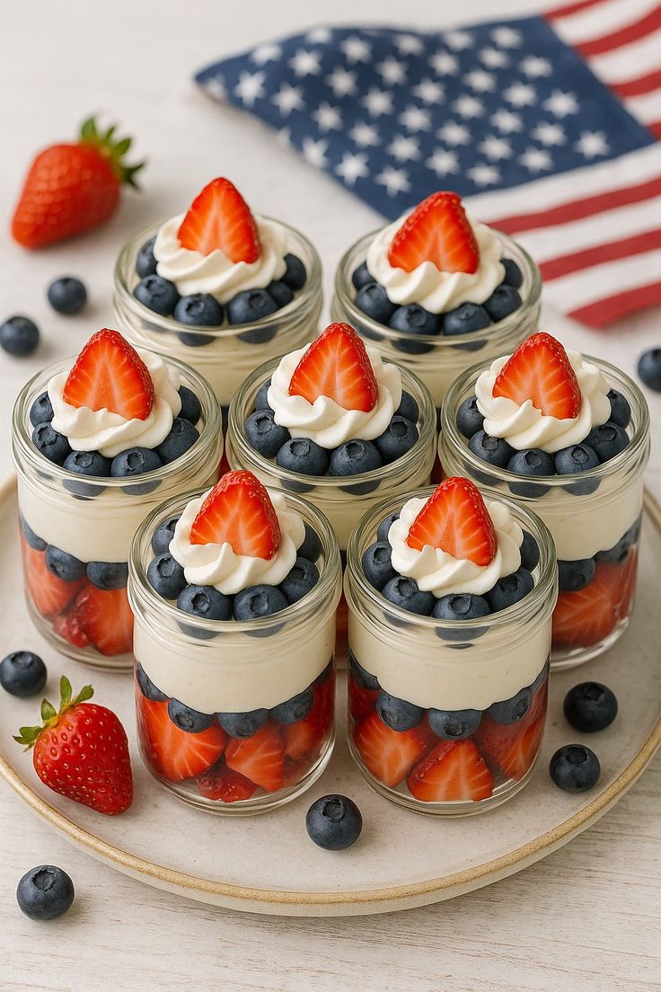 No-Bake-Patriotic-Cheesecake-Cups-4th-of-July-Breakfast-Ideas-for-a-Crowd