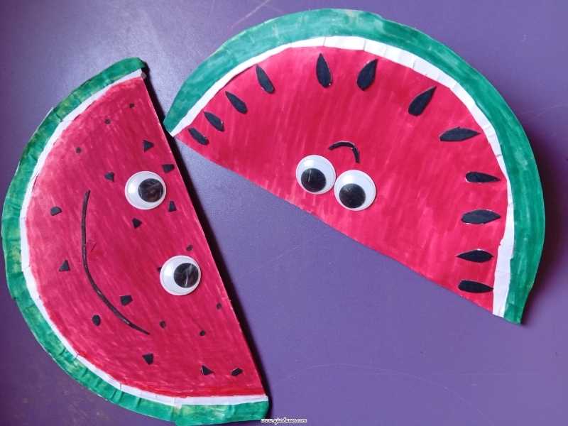 Paper-Plate-Watermelon-Craft-for-Kids