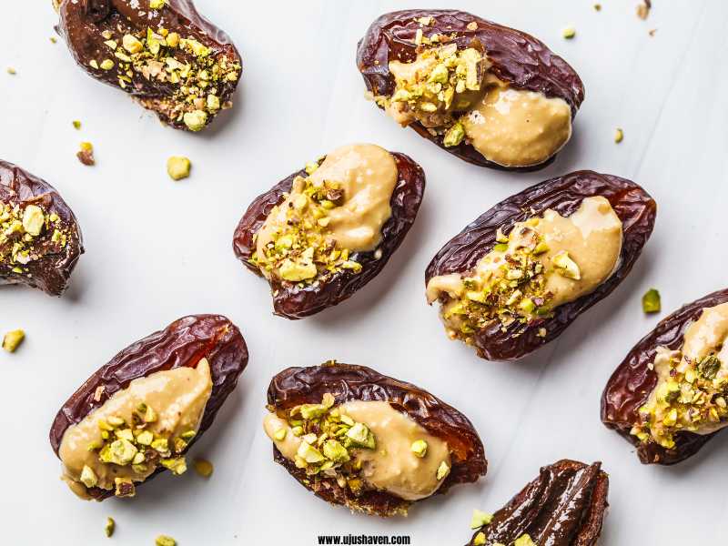 Peanut-Butter-Stuffed-Dates-Rolled-in-Crushed-Nuts-Quick-Breakfast-Ideas-on-the-Go