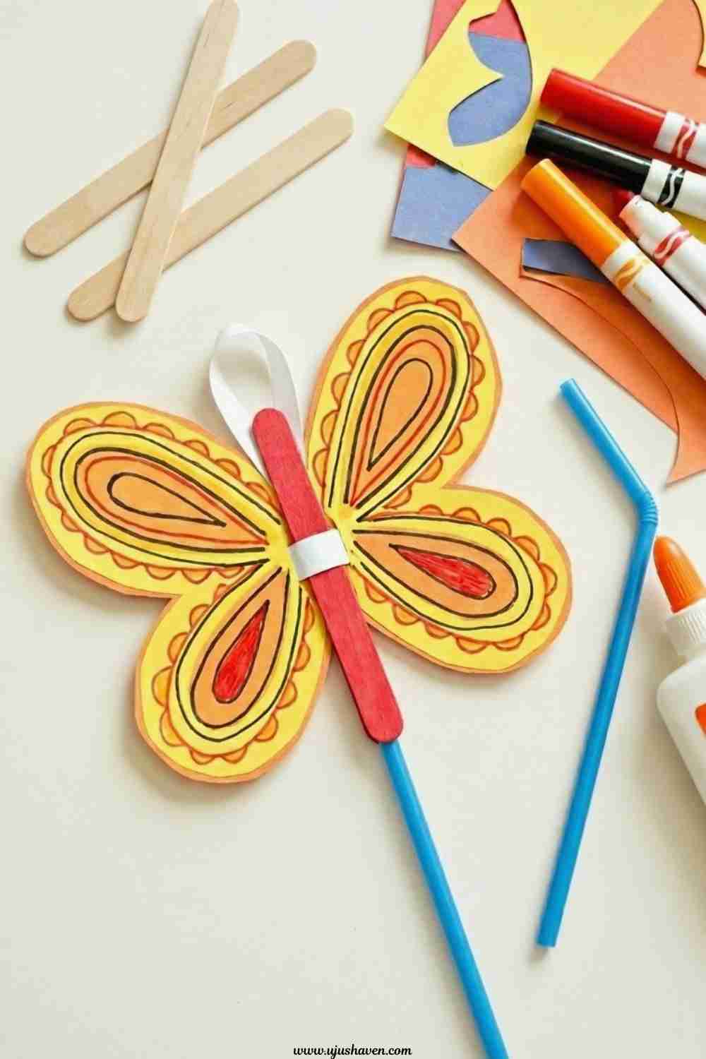 Flying-Butterfly-Craft-With-Straw