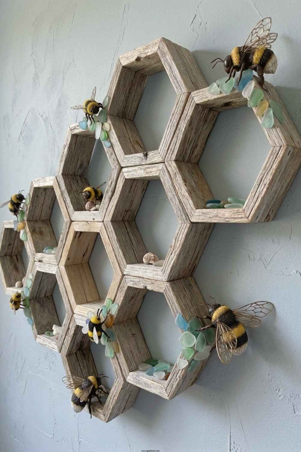 Honeycomb-Hexagon-Wall-Art-Bumble-Bee-Crafts-for-Adults