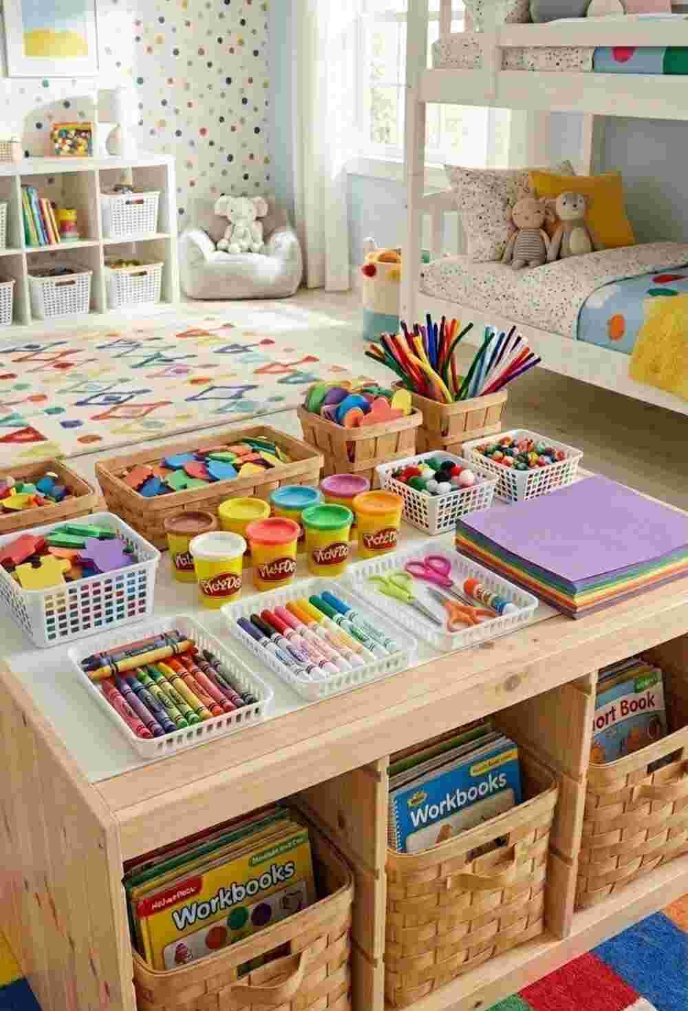 The-Table-and-Basket-Craft-Station-How-to-Organize-Kids-Craft-Supplies