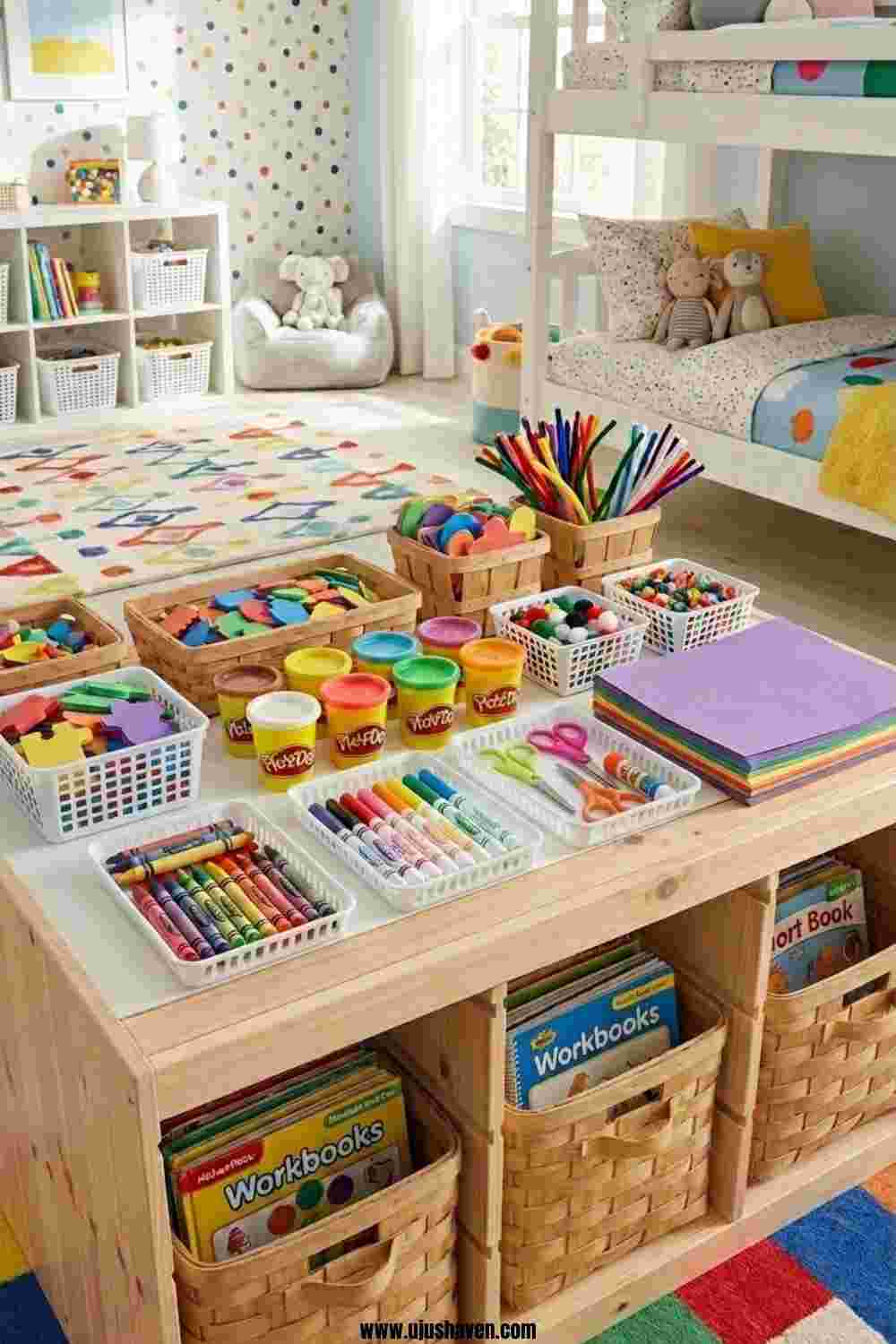 The-Table-and-Basket-Craft-Station-How-to-Organize-Kids-Craft-Supplies