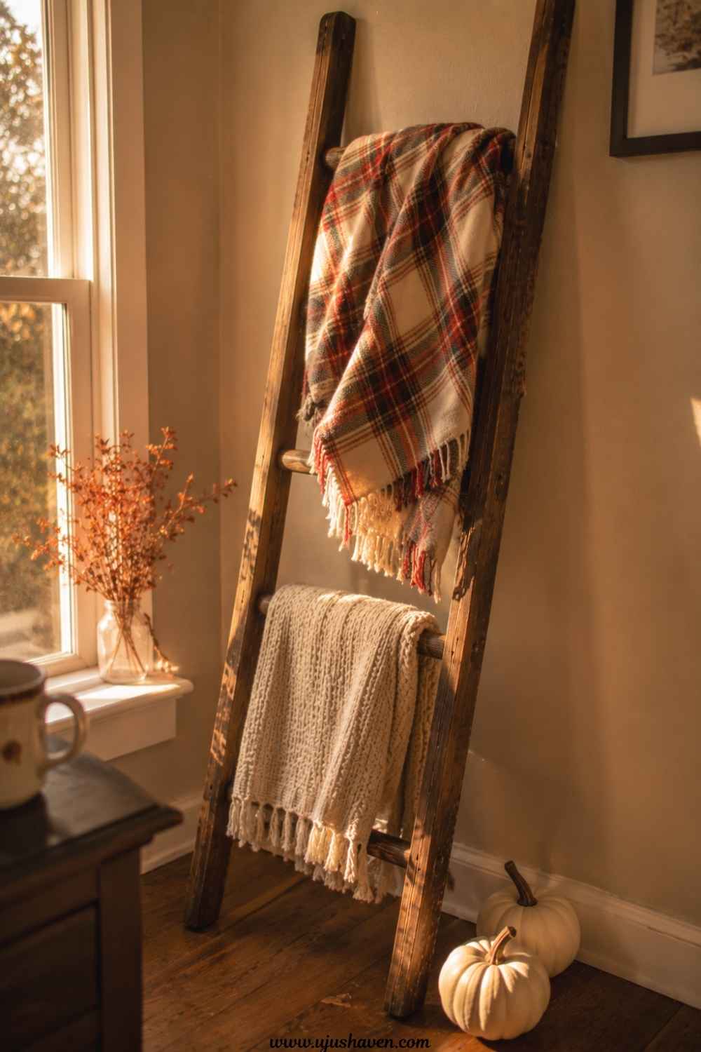 Autumn-Easy-Seasonal-Blanket-Ladder-Styling-Ideas.