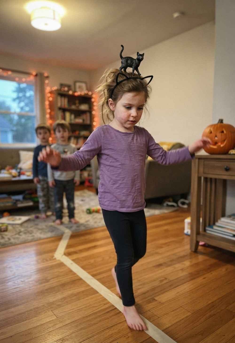 Black-Cat-Balance-Walk-Halloween-Minute-to-Win-It-Games