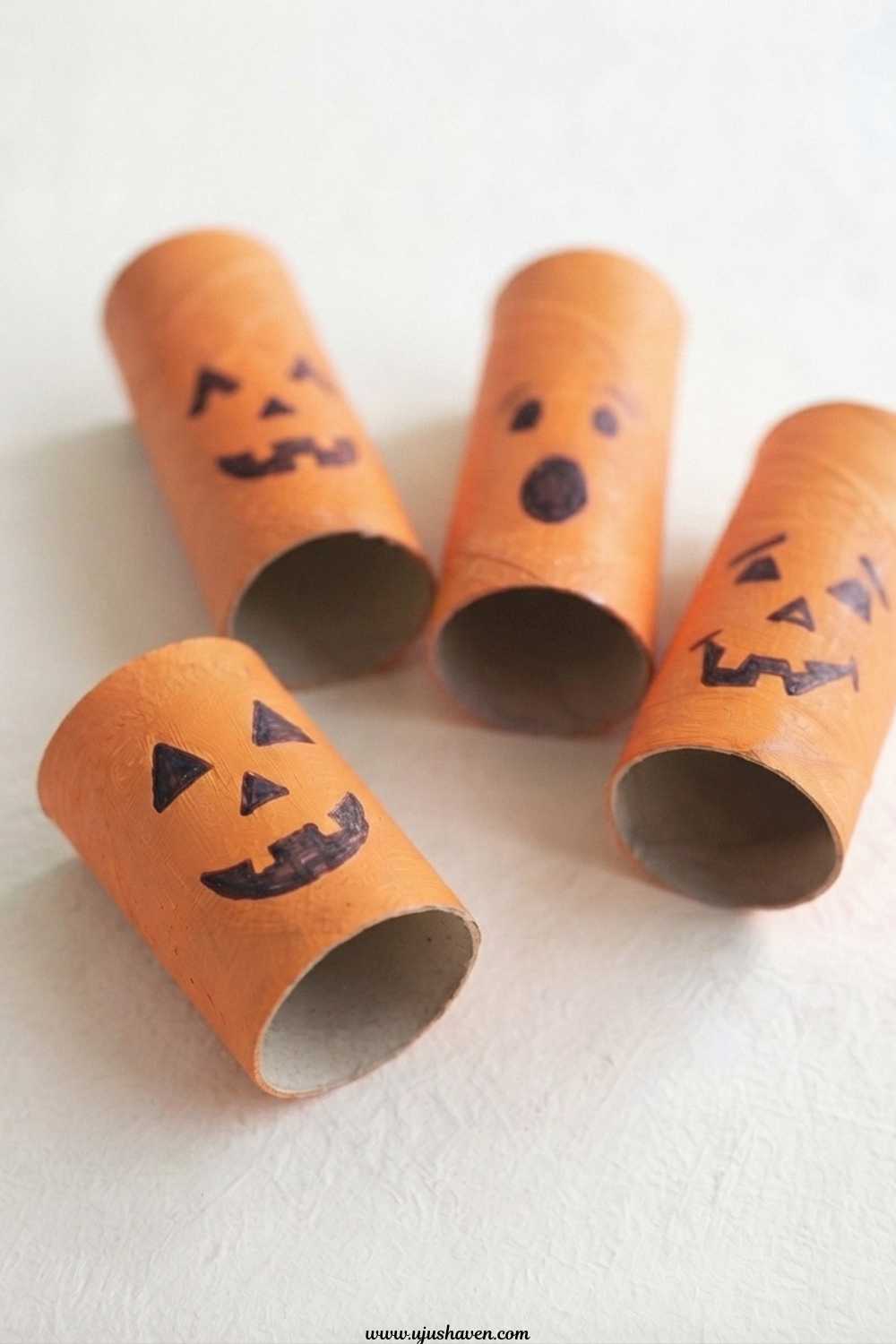 Toilet-Paper-Roll-Jack-o-Lanterns