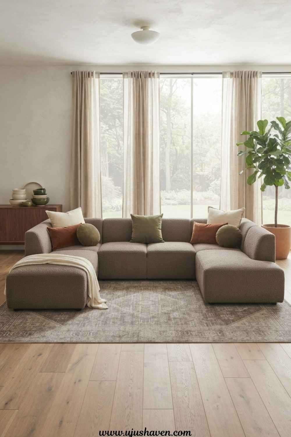 U-Shaped-Sectional-How-to-Arrange-Throw-Pillows-on-a-Sectional-Couch